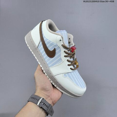 Jordan Air Jordan 1 Low White Navy Blue Light Blue Brown EU 36-45 Lifestyle - Unisex (BS-66252)