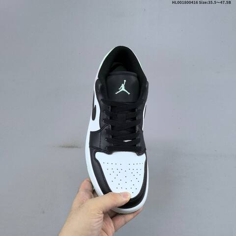 Jordan Air Jordan 1 Low SE Supernova Black White With Iridescent Pastel Green And Pink 35 5-47 5 Lifestyle - Unisex (BS-66168)