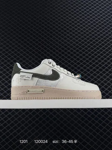 Nike Air Force 1 07 White Black Beige Multicolor Trim 36 45 Lifestyle - Unisex BS-73905