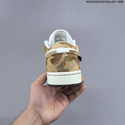 Jordan Air Jordan 1 White Brown Red Gold 36 46B Lifestyle - Women's (BS-67130)