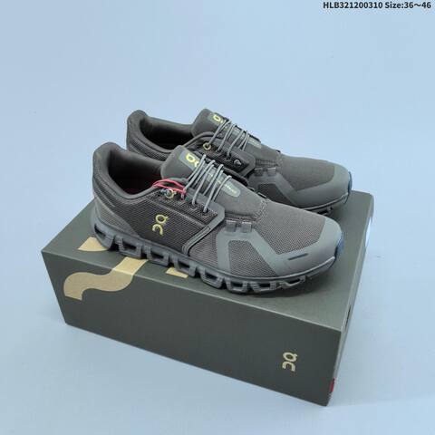 On Cloud 6 Olive Grey Gold EU 36-46 Running Shoe Running Sneakers - Unisex (BS-69686)