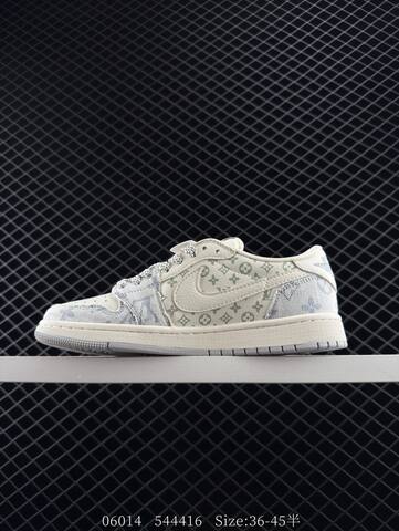 Jordan Air Jordan 1 Low Travis Scott DIY Off White Light Blue Light Green EU 36-45 Sneaker - Unisex BS-81207