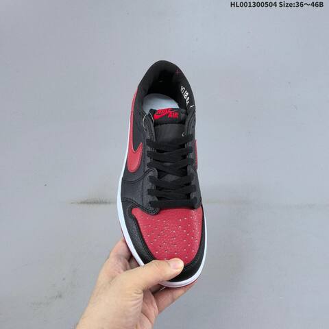 Jordan Air Jordan 1 Low OG Black Varsity Red White EU 36-46 Casual - Unisex (BS-66049)