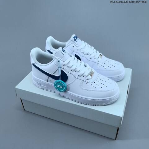 Nike Air Force 1 07 Low White Dark Navy Blue EU 36-45 Sneaker - Unisex BS-62395