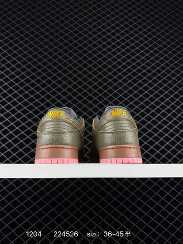 Nike SB Dunk Low Pro Olive Gray With Pink Outsole And Brown Midsole EU 36-45 Skate - Unisex (BS-73854)