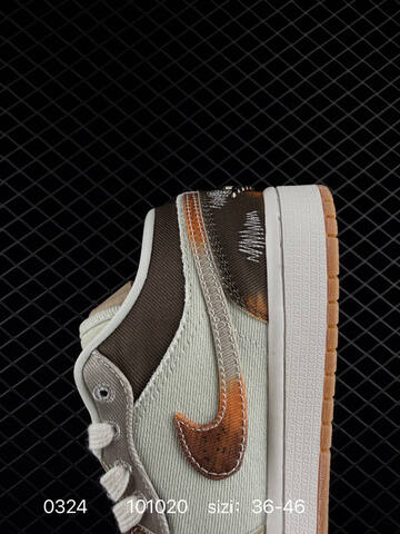 Jordan Air Jordan 1 Low SE Multi Color Distressed Light Green Brown White Orange EU 36-46 Sneaker - Unisex BS-79616