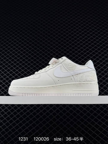 Nike Air Force 1 07 White Cream With Red Accents 36-45 Casual - Unisex (BS-73374)