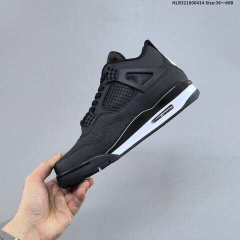 Jordan Air Jordan 4 Retro Light Grey White And Black White EU 36-46 Basketball - Unisex (BS-66190)