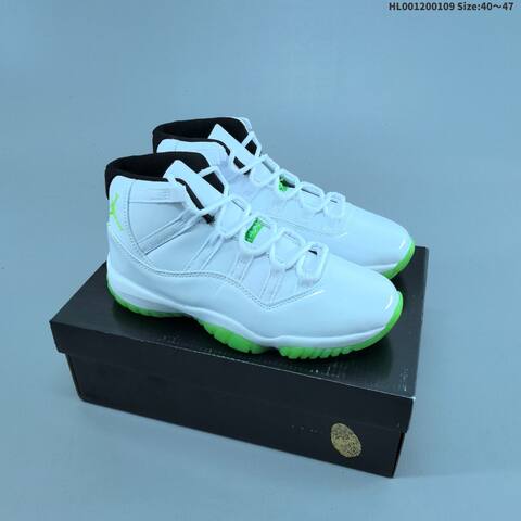 Jordan Air Jordan 11 Retro White Green Black 40 47 Basketball - Men's (BS-67045)