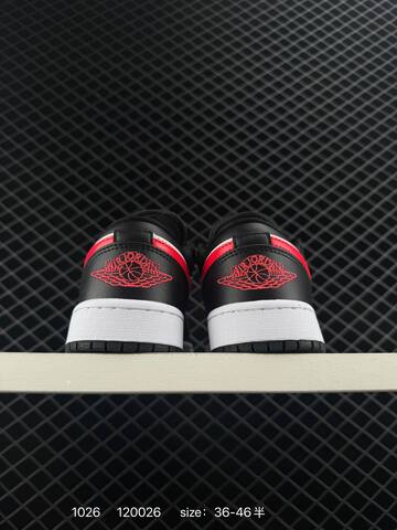 Jordan Air Jordan 1 Low Black White Red EU 36-46 Sneaker - Unisex BS-80441