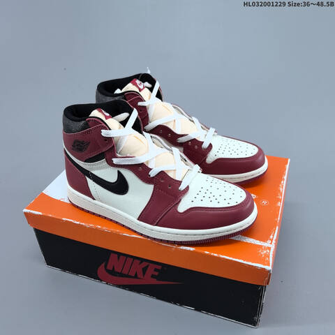 Jordan Air Jordan 1 High OG White Burgundy Black EU 36-48 5 Basketball - Unisex (BS-67197)