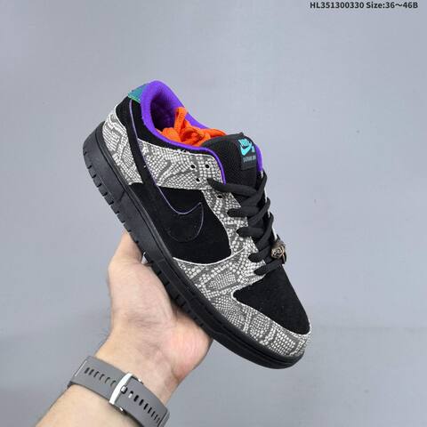 Nike SB Dunk Low Black Grey Purple Orange Teal EU 36-46 Skate Shoe - Unisex BS-61027