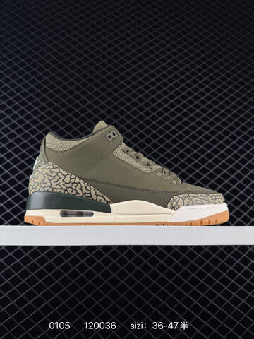 Jordan Air Jordan 3 Retro SE Dark Olive Light Beige Black Gum Brown EU 36-47 Basketball Shoe - Unisex (BS-79894)