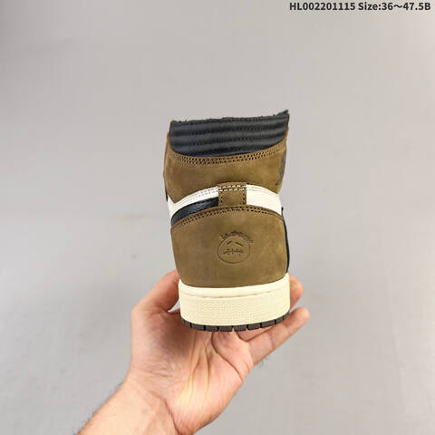 Jordan Travis Scott x Air Jordan 1 High OG TS SP Sail Dark Mocha Black EU 36-47 5 Basketball - Unisex (BS-63678)