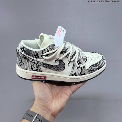 Jordan Air Jordan 1 Low White Navy Blue Black EU 36-45 Casual - Unisex BS-66007