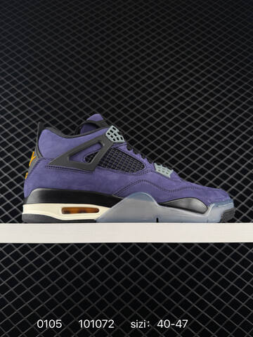 Jordan Air Jordan 4 Retro OG Imperial Purple Dark Purple Black Yellow White Grey EU 40-47 Basketball Shoe - Men's (BS-79903)