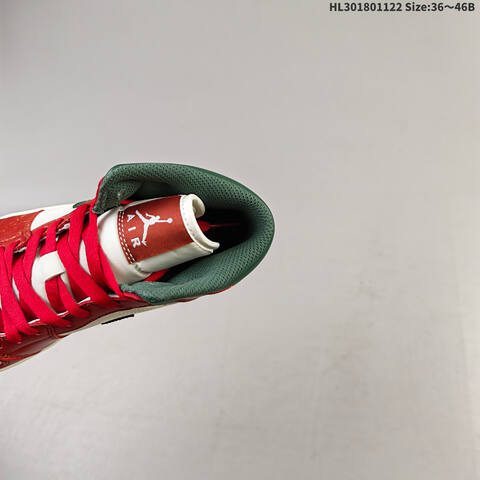 Nike Air Jordan 1 Retro Mid OG White Red Green With Gold Accents 36 46B Basketball - Women s BS-63286