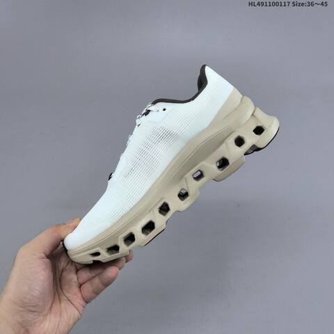 On Cloudmonster Void White Beige Maroon Dark Brown EU 36-45 Running Shoe Running Sneakers - Unisex (BS-69708)