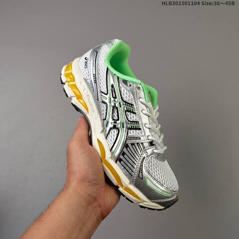 ASICS Gel-Kayano 12 1 Silver Black Green White EU 36-45 Running Shoe Running Sneakers - Unisex BS-69331