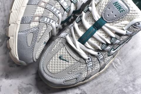 Nike P-6000 White Grey Dark Green Cream Running Shoe BS-59687