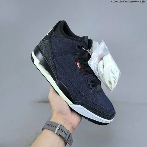 Jordan Levi s x Air Jordan 3 Retro SP Denim Black White Red EU 40-48 5 Basketball - Men s BS-65913
