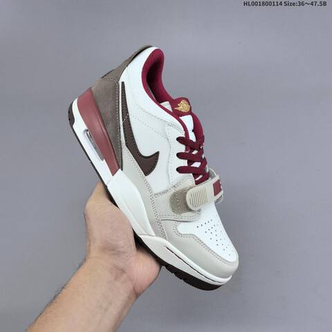 Jordan Legacy 312 Low White Burgundy Taupe Brown 36 47 5B Lifestyle - Unisex (BS-66980)
