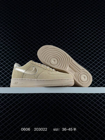 Nike Air Force 1 07 Khaki Metallic Gold Light Blue White EU 36-45 Lifestyle - Unisex (BS-70937)