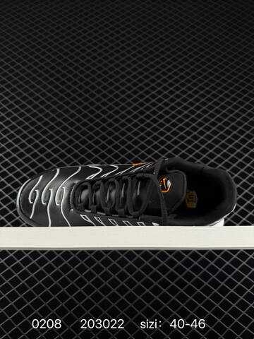 Nike Air Max Plus Black White With Orange Accents 40-46 Lifestyle - Men's (BS-72795)