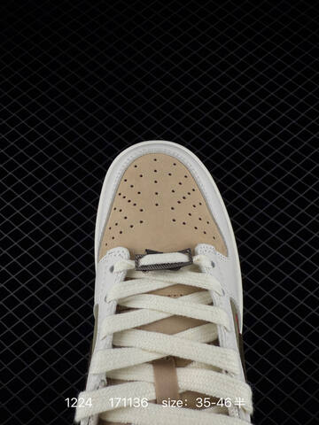 Nike Dunk Low Olive Beige White Brown With Red Accents 35-46 Casual - Unisex (BS-73532)