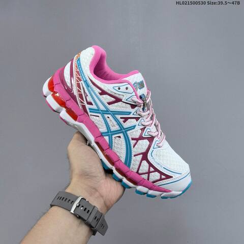 ASICS GEL-KAYANO 20 White Pink Blue Burgundy 39 5-47 Running Shoe Running Sneakers - Unisex (BS-68787)
