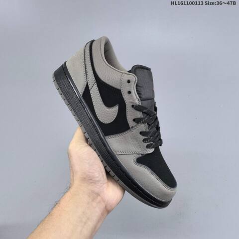 Nike Air Jordan 1 Low Black Grey 36 47B Casual - Women's (BS-66986)