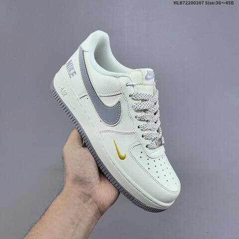 Nike Air Force 1 07 Low Off White Grey Yellow EU 36-45 Sneaker - Unisex BS-61456