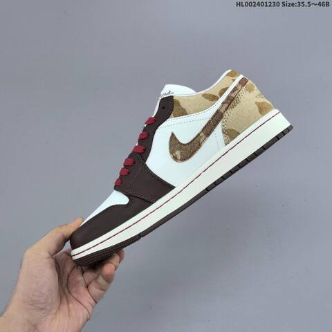 Jordan Air Jordan 1 Low Year Of The Horse White Brown Tan Red 35 5-46 Lifestyle - Unisex (BS-67183)