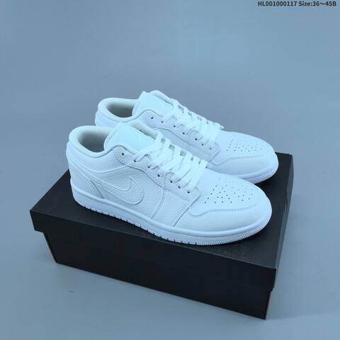 Jordan Air Jordan 1 Low Triple White 36 45 Basketball - Unisex (BS-66952)