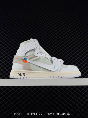 Off White x Jordan Air Jordan 1 High Off White White Light Beige Light Blue Orange EU 36-45 Sneaker - Unisex BS-80020