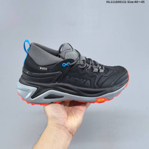 HOKA Kaha 3 Low GTX Black Grey Orange Blue EU 40-45 Trail Shoe Trail Running Sneakers - Men's (BS-69393)