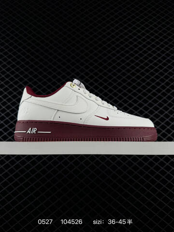 Nike Air Force 1 Low 40th Anniversary DQ7658-100 White Burgundy Black EU 36-45 Lifestyle - Unisex (BS-71173)