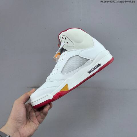 Jordan Air Jordan 5 Retro White Red Gold Grey EU 36-47 5 Basketball - Unisex (BS-66064)
