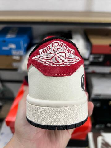 Jordan Air Jordan 1 Low Travis Scott FC1688-253 Sail Red Black White Sneaker BS-87229