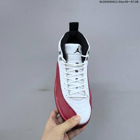 Jordan Air Jordan 12 Retro White Red Black 40 47 5 Basketball - Men's (BS-66248)