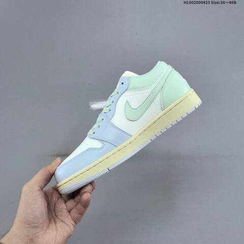 Jordan Air Jordan 1 Low White Light Blue Mint Green EU 36-46 Casual - Unisex (BS-66077)