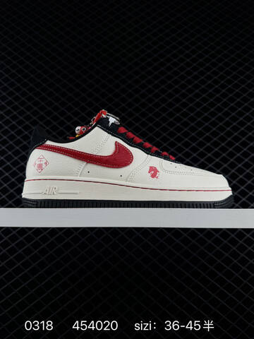 Nike Air Force 1 07 Low White Gray Red EU 36-45 Lifestyle - Unisex (BS-72615)