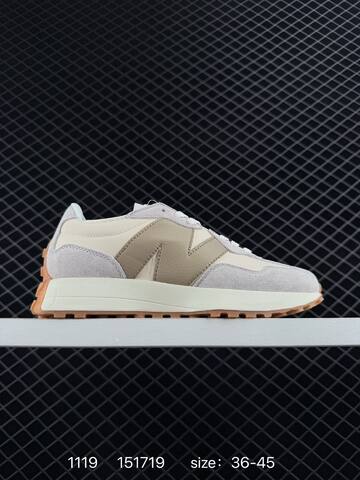 New Balance 327 White Light Grey Dark Grey Cream Black EU 36-45 Sneaker - Unisex (BS-82576)
