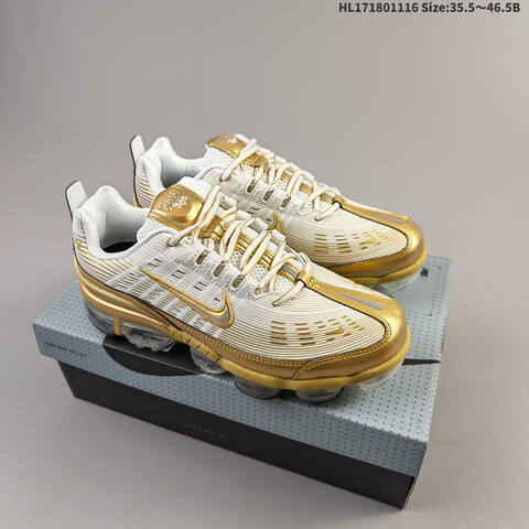 Nike Air Vapormax 360 White Gold Black EU 35 5-46 5 Running Shoe - Unisex (BS-63614)