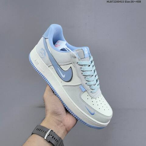 Nike Air Force 1 07 LV8 Off White Light Grey Light Blue EU 36-45 Sneaker - Unisex BS-60715
