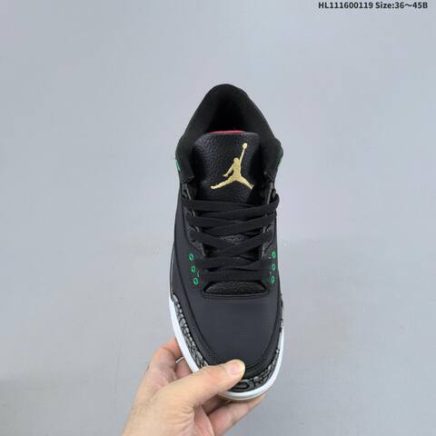 Jordan Air Jordan 3 Retro Black Green Gold 36 45 Basketball - Unisex (BS-66921)