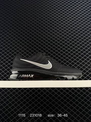 Nike Air Max 2017 Triple Black With Green Translucent Air Unit 36-45 Running - Unisex (BS-74188)