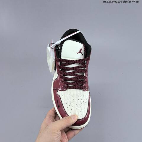 Jordan Air Jordan 1 Low Burgundy White Black EU 36-45 Lifestyle - Unisex (BS-67076)