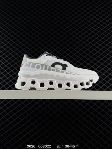 On Cloudmonster White Grey EU 36-45 Running Shoe Running Sneakers - Unisex (BS-85114)