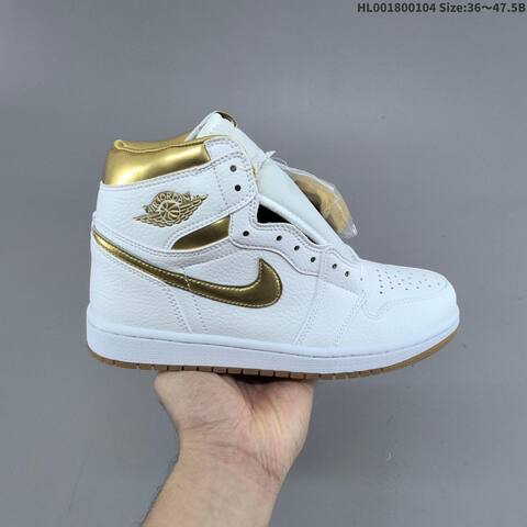 Jordan Air Jordan 1 High OG White And Gold EU 36 47 5 Basketball - Unisex (BS-67116)